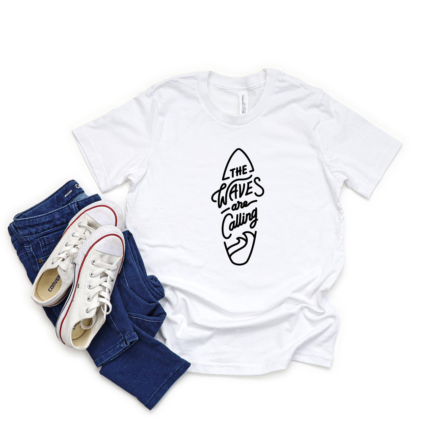 The Waves Are Calling Surf Board | Youth Short Sleeve Crew Neck
