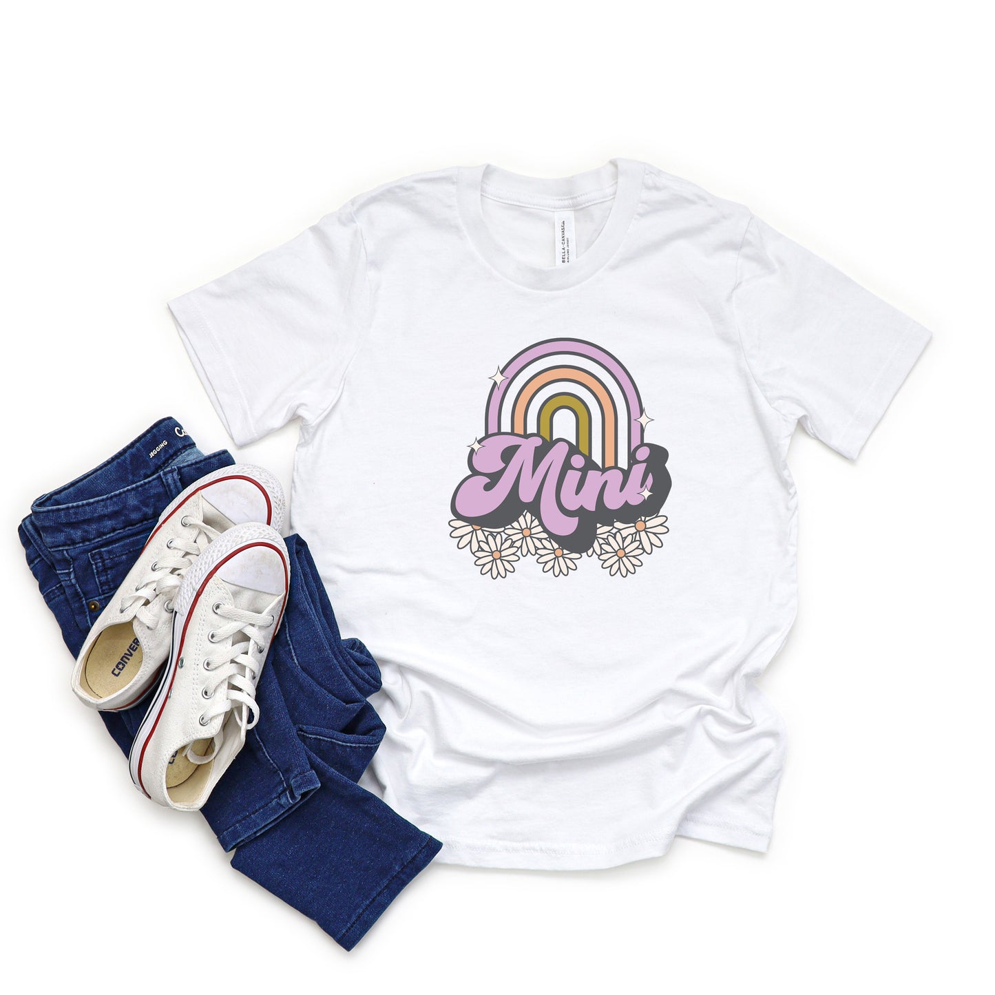 Mini Rainbow Flowers | Youth Short Sleeve Crew Neck