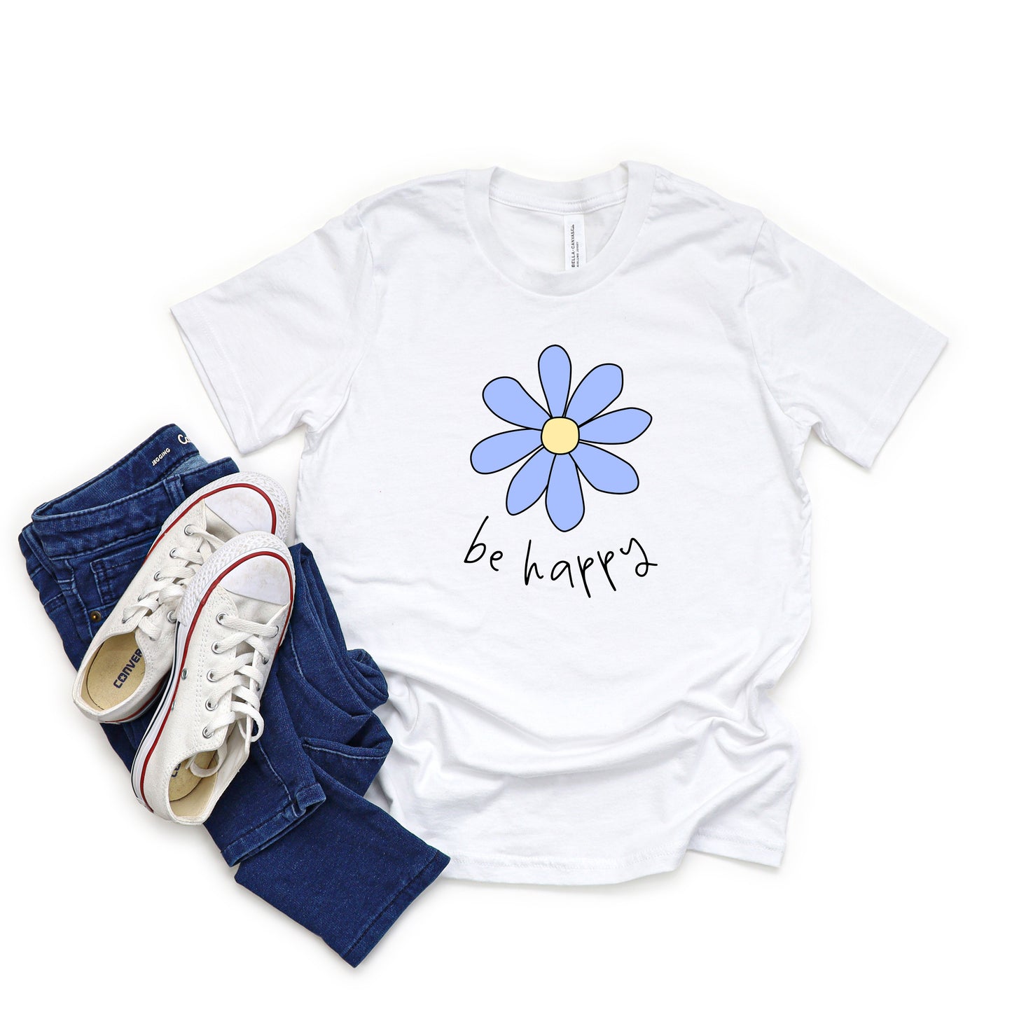 Be Happy Flower | Youth Short Sleeve Crew Neck