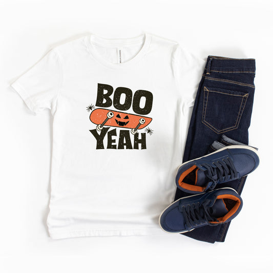Boo Yeah Skateboard | Youth Short Sleeve Crew Neck