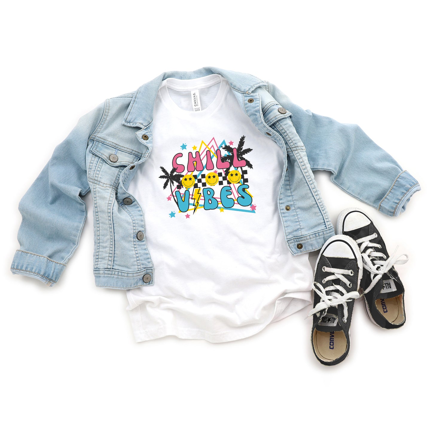 Checkered Chill Vibes | Youth Short Sleeve Crew Neck