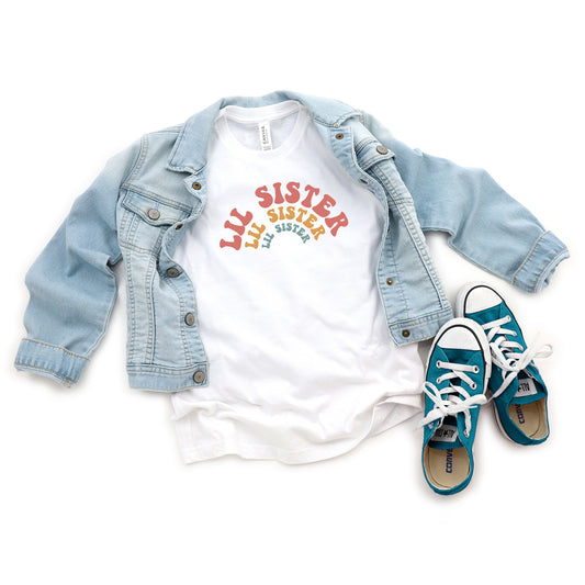 Lil Sister Stacked Curved | Youth Short Sleeve Crew Neck