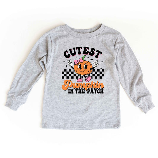 Cutest Pumpkin Checkered | Toddler Graphic Long Sleeve Tee