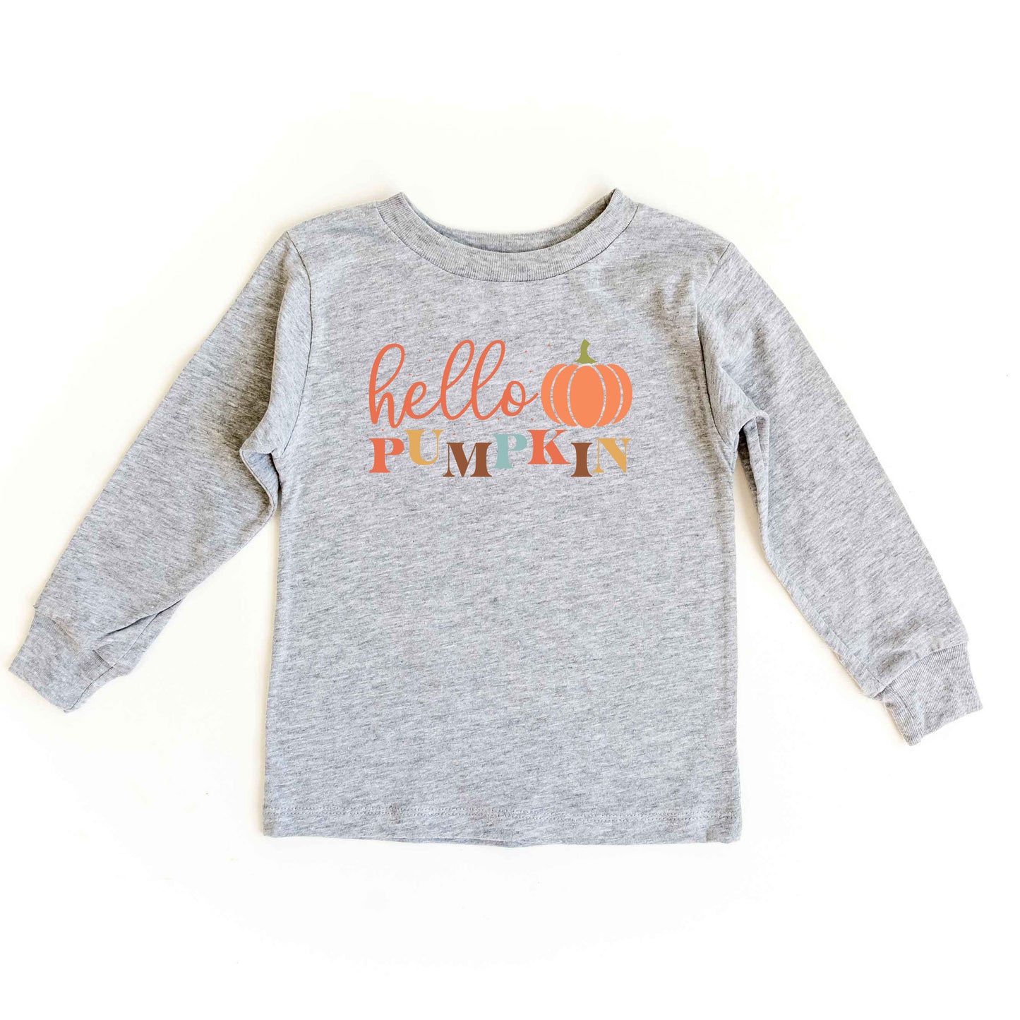 Cursive Hello Pumpkin | Toddler Graphic Long Sleeve Tee