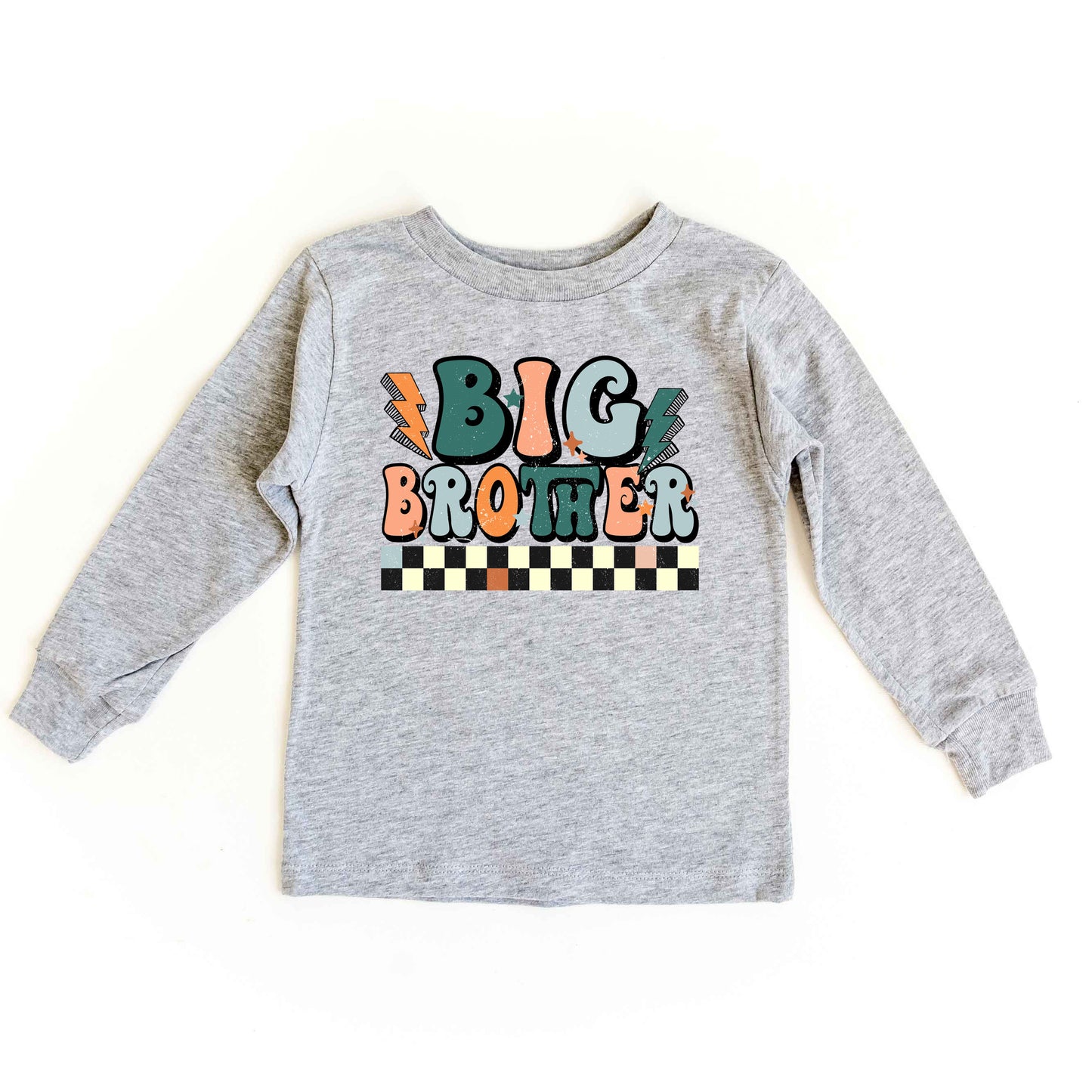 Big Brother Checkered | Toddler Graphic Long Sleeve Tee