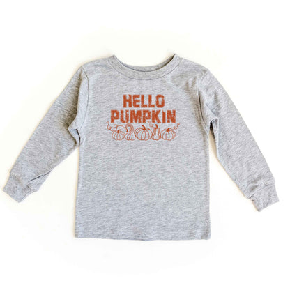 Hello Pumpkin Distressed | Toddler Graphic Long Sleeve Tee