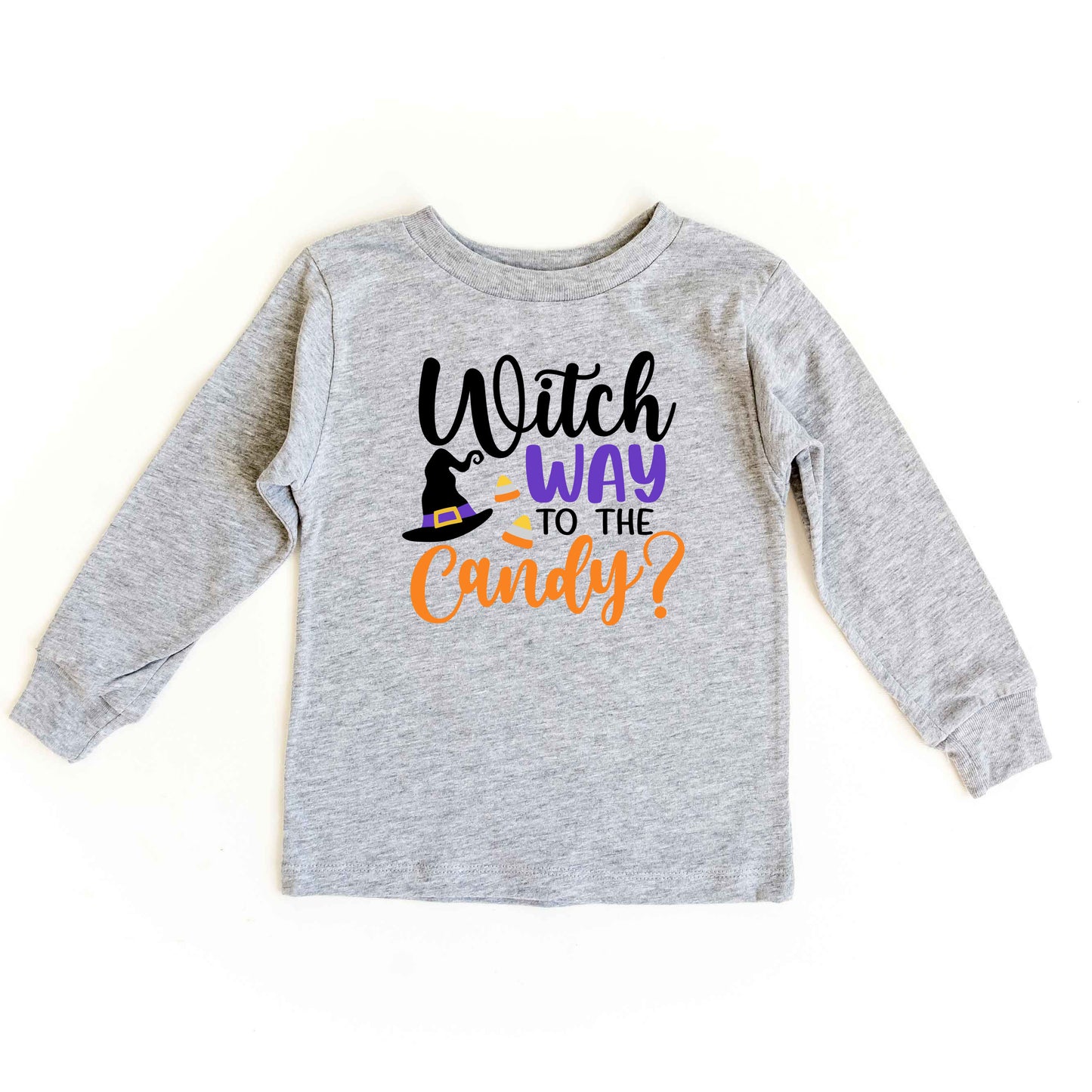 Witch Way To The Candy | Youth Graphic Long Sleeve Tee