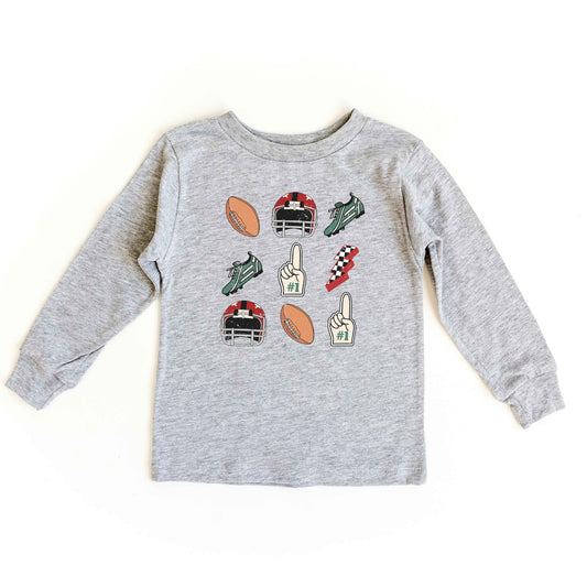 Football Collage | Toddler Long Sleeve Tee