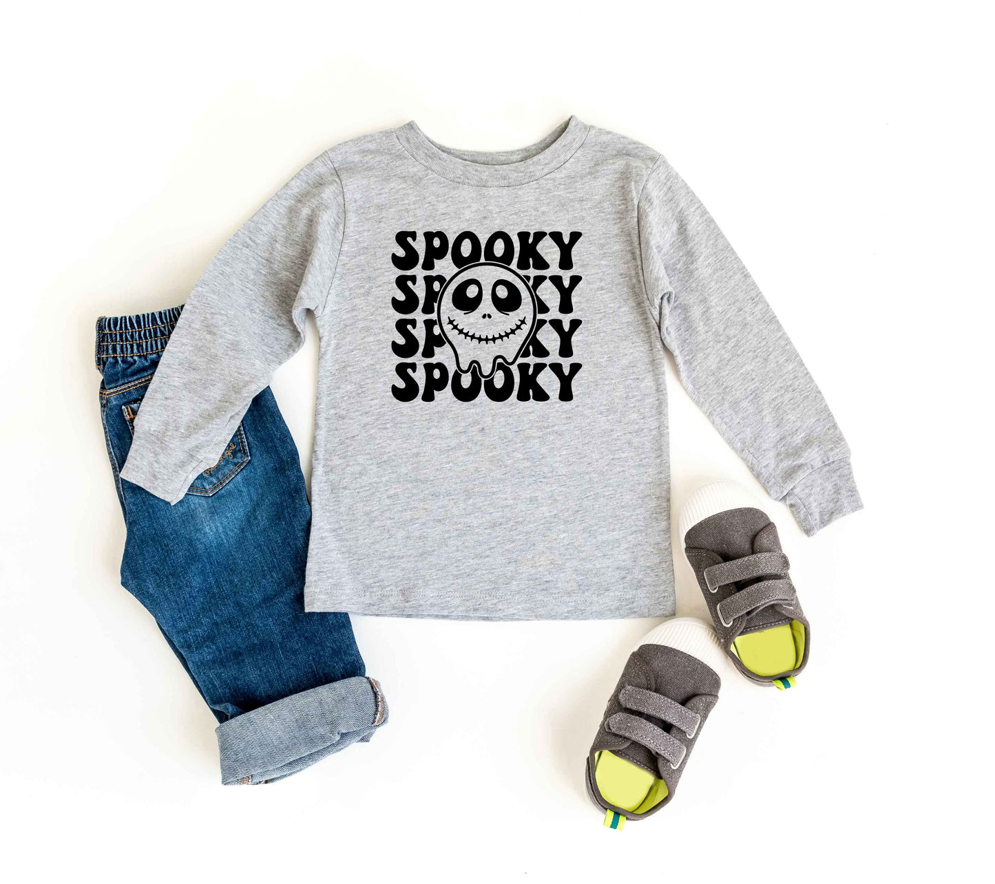 Spooky Smiley Jack | Toddler Graphic Long Sleeve Tee