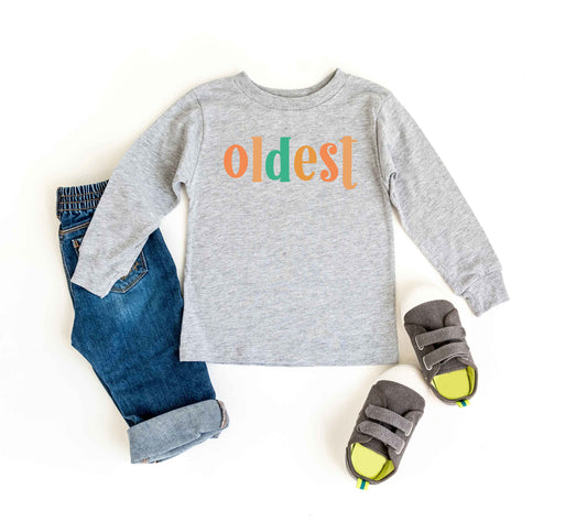 Oldest Colorful | Toddler Graphic Long Sleeve Tee