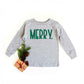 Merry Bold Word | Youth Graphic Long Sleeve Tee