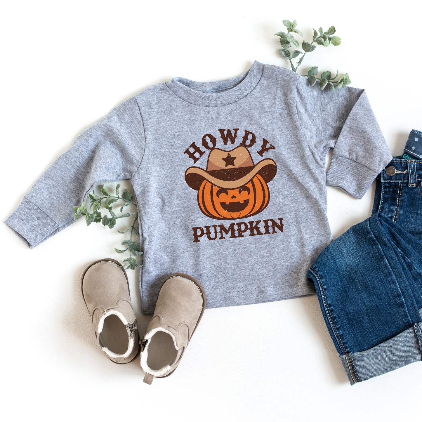 Howdy Pumpkin Hat | Youth Graphic Long Sleeve Tee