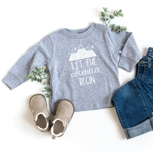 Let The Adventure Begin Mountains | Toddler Long Sleeve Tee