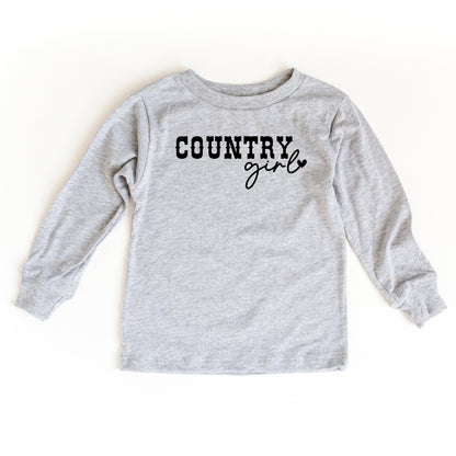 Country Girl Heart | Toddler Long Sleeve Tee