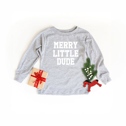 Merry Little Dude | Toddler Graphic Long Sleeve Tee