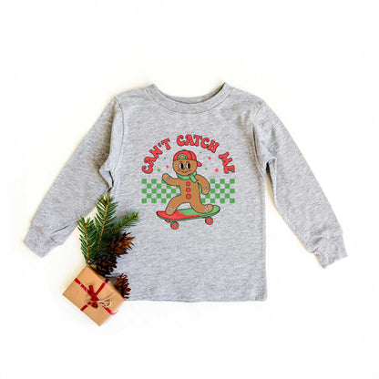 Gingerbread Man Skateboard | Toddler Graphic Long Sleeve Tee