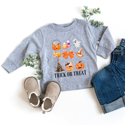 Trick Or Treat Chart | Toddler Graphic Long Sleeve Tee