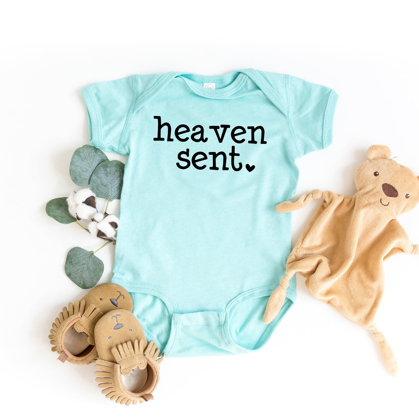 Heaven Sent Heart | Baby Graphic Short Sleeve Onesie