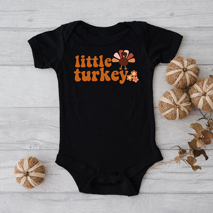 Little Turkey Flowers | Baby Graphic Short Sleeve Onesie