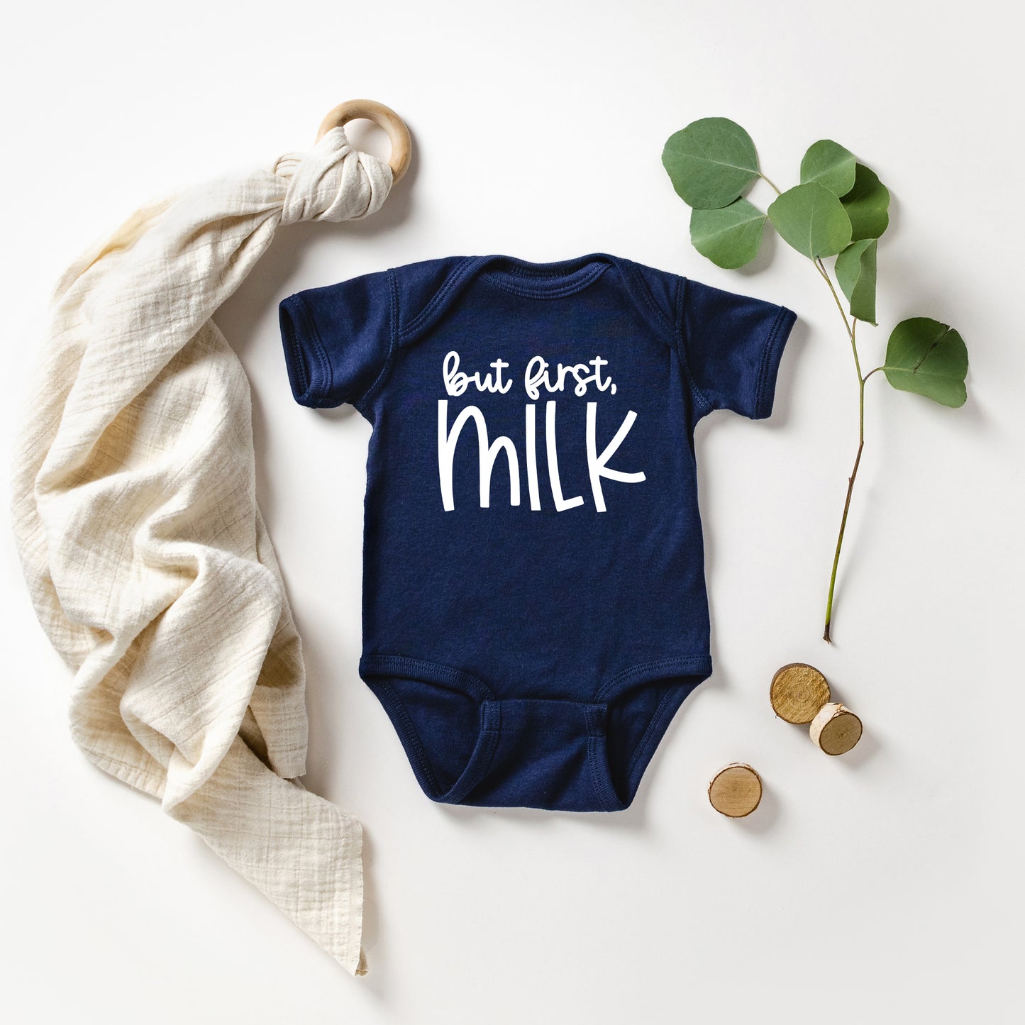 But First Milk | Baby Graphic Short Sleeve Onesie