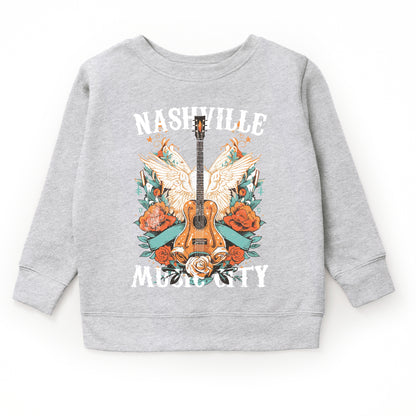 Nashville Music City Guitar Grunge - Youth Graphic Sweatshirt