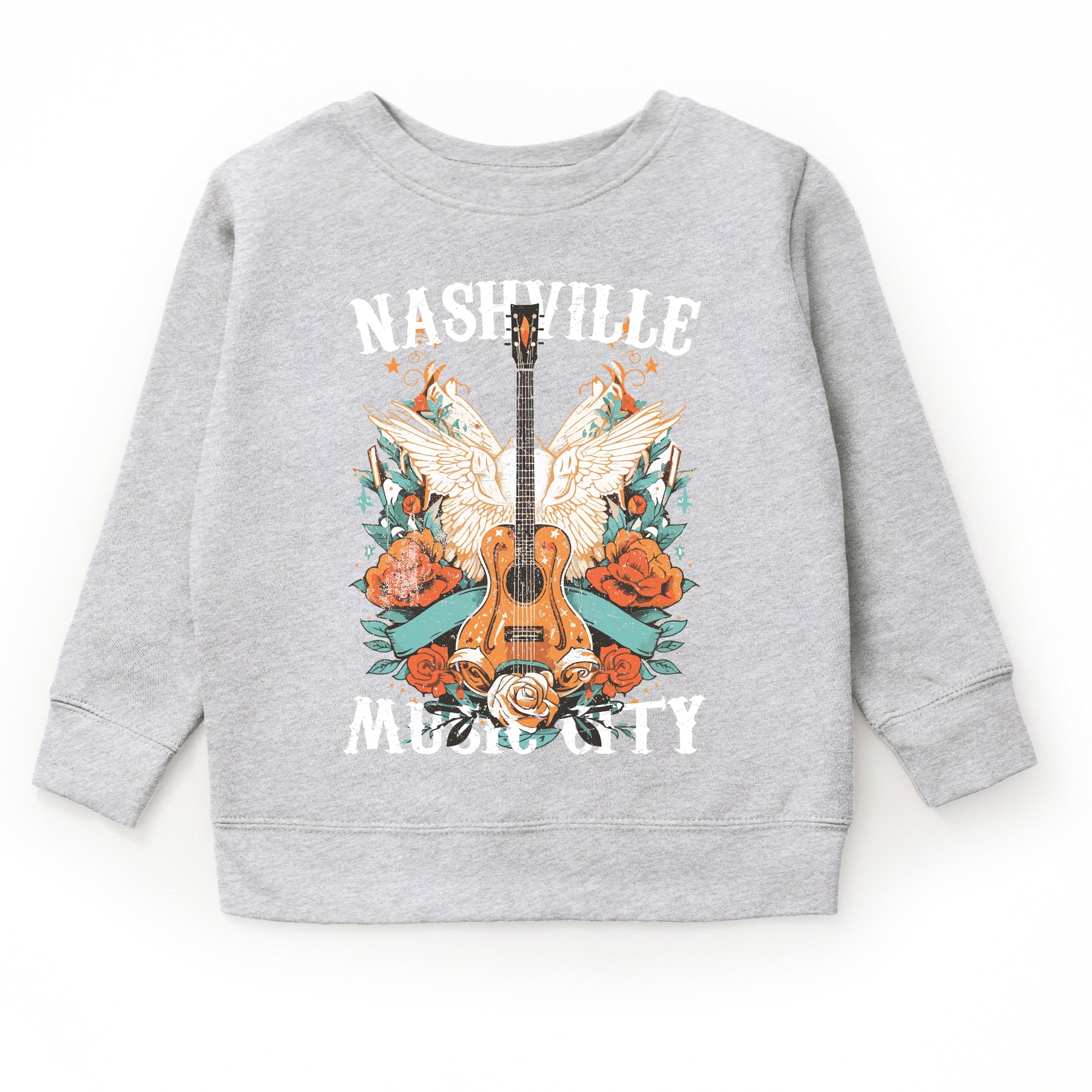 Nashville Music City Guitar Grunge - Youth Graphic Sweatshirt