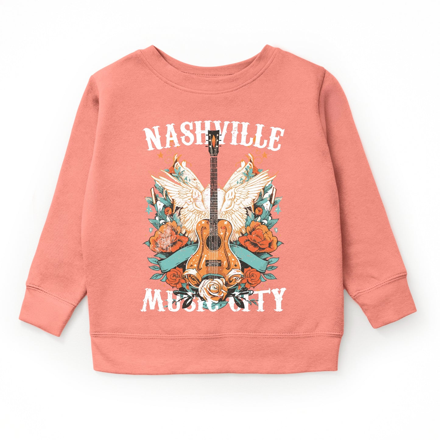 Nashville Music City Guitar Grunge - Youth Graphic Sweatshirt