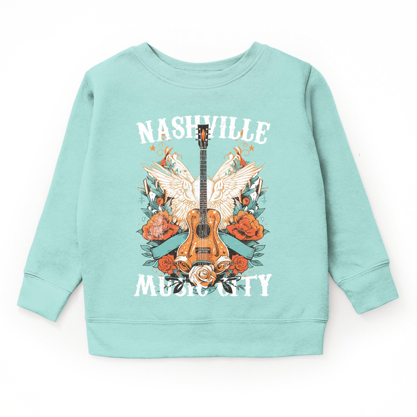 Nashville Music City Guitar Grunge - Youth Graphic Sweatshirt