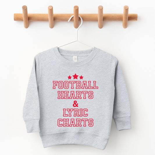 Football Hearts & Lyric Charts - Kids Toddler Sweatshirt and Kids Youth Sweatshirt
