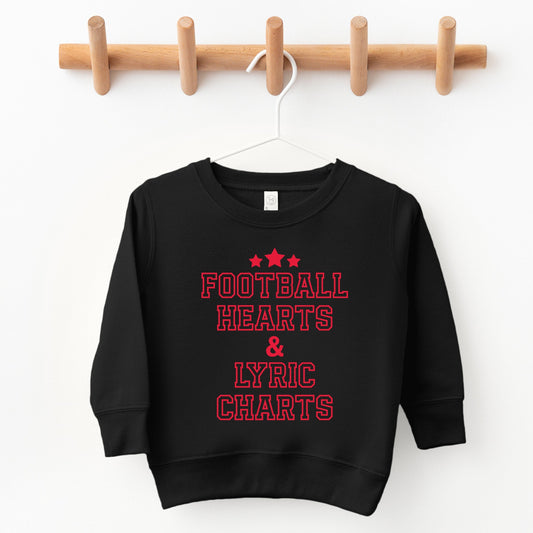 Football Hearts & Lyric Charts - Kids Toddler Sweatshirt and Kids Youth Sweatshirt
