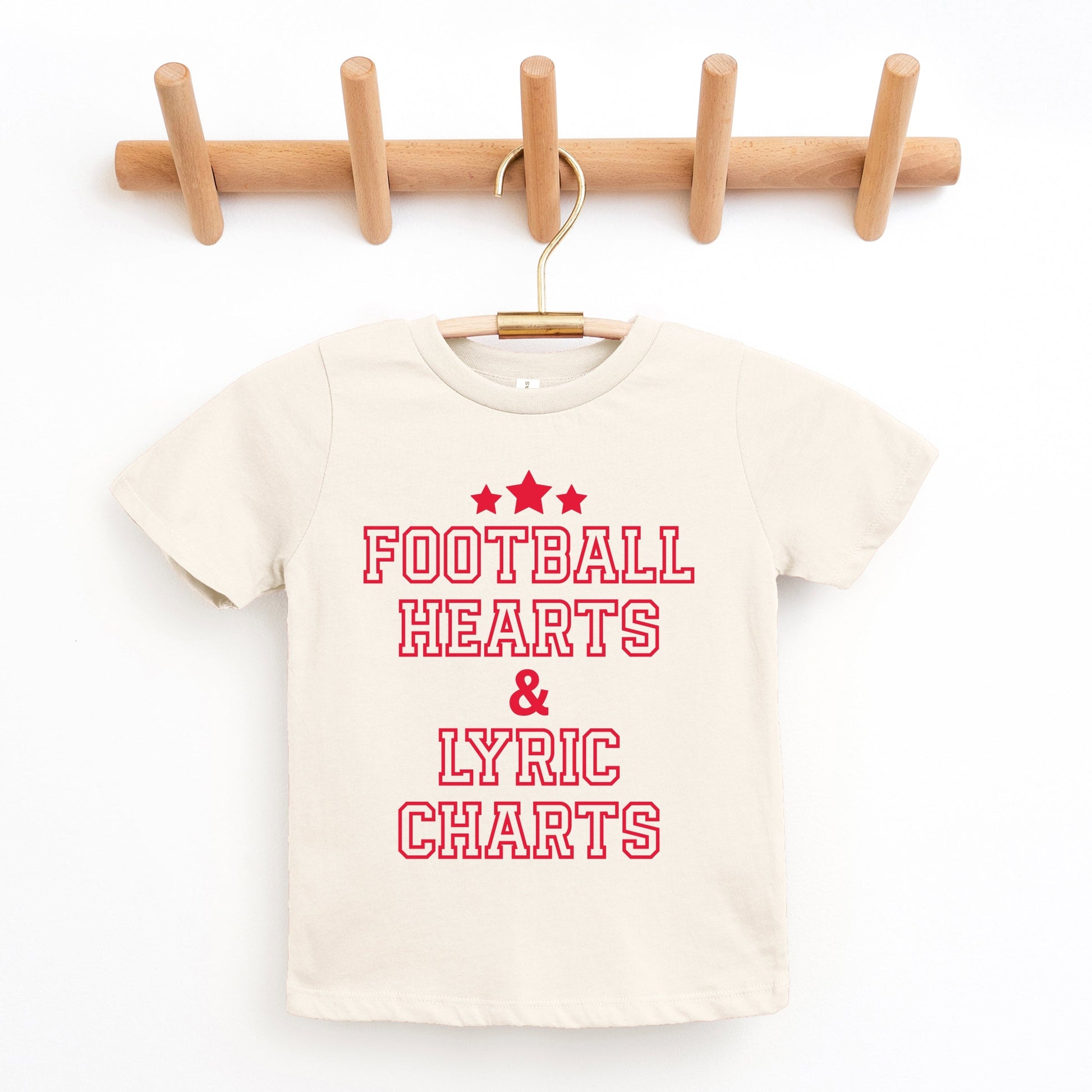 Football Hearts & Lyric Charts - Kids Youth Short Sleeve Tee and Toddler Short Sleeve Tee