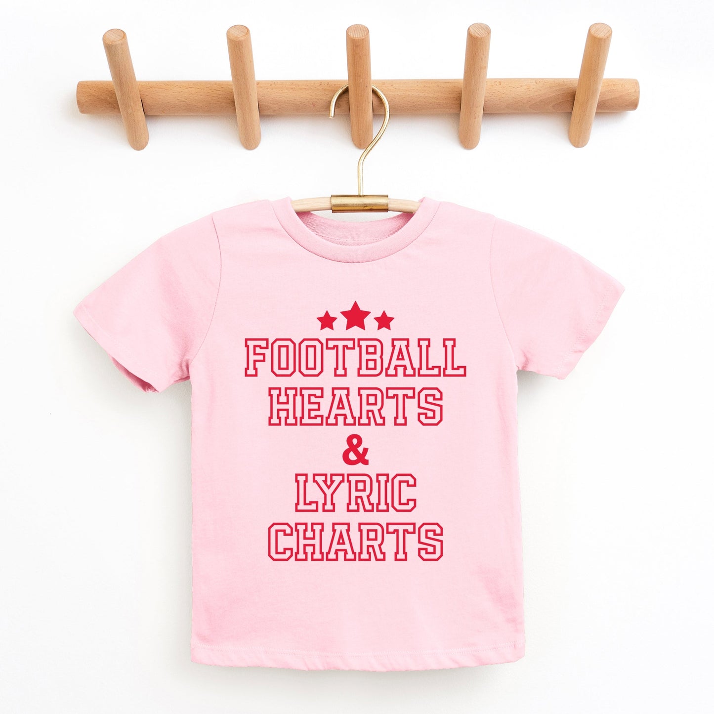 Football Hearts & Lyric Charts - Kids Youth Short Sleeve Tee and Toddler Short Sleeve Tee