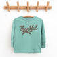 Thankful Coquette Distressed - Toddler Long Sleeve Graphic Tee and Youth Long Sleeve Graphic T-Shirt