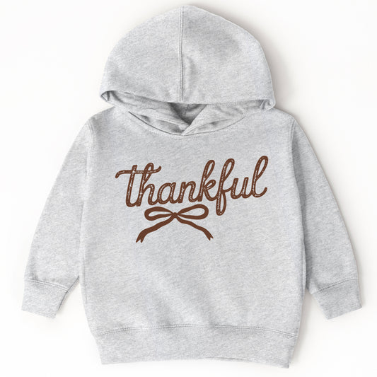 Thankful Coquette Distressed - Toddler Hoodie and Youth Graphic Hoodie
