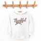Thankful Coquette Distressed - Toddler Hoodie and Youth Graphic Hoodie