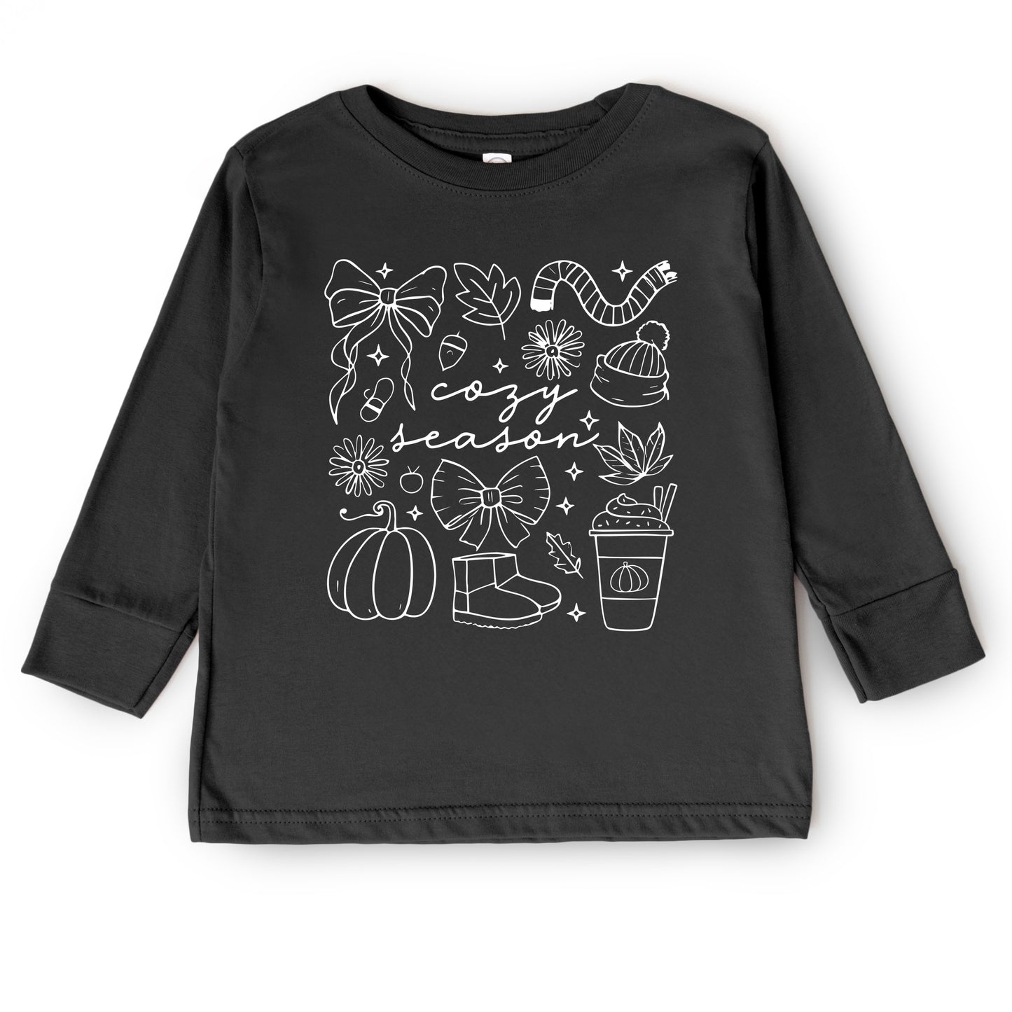 Cozy Season Coquette Icons - Toddler Long Sleeve Graphic Tee and Youth Long Sleeve Graphic T-Shirt