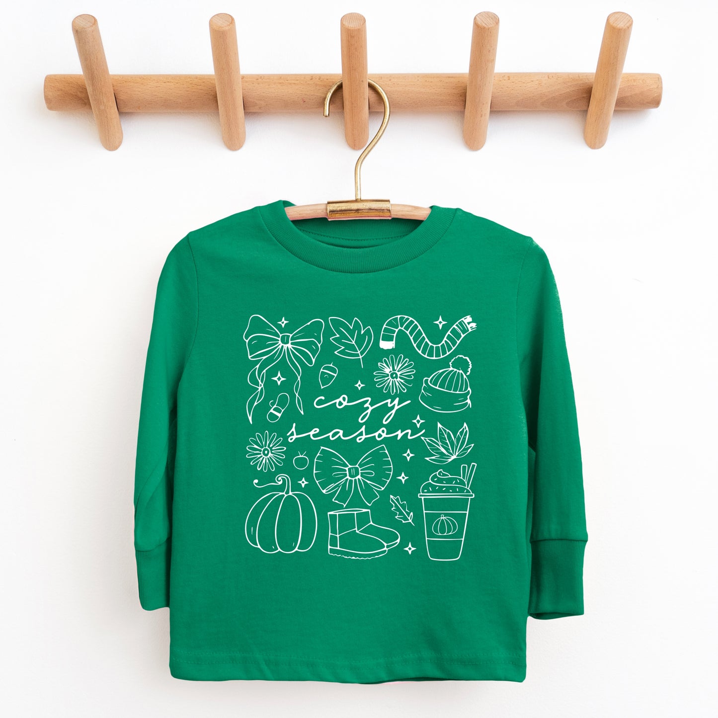 Cozy Season Coquette Icons - Toddler Long Sleeve Graphic Tee and Youth Long Sleeve Graphic T-Shirt