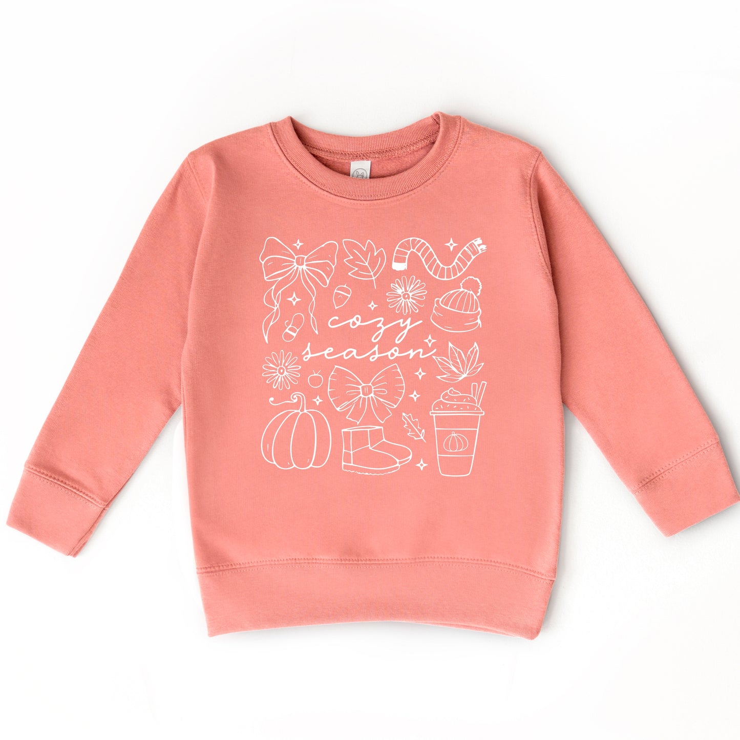 Cozy Season Coquette Icons - Toddler Graphic Sweatshirt and Youth Graphic Sweatshirt