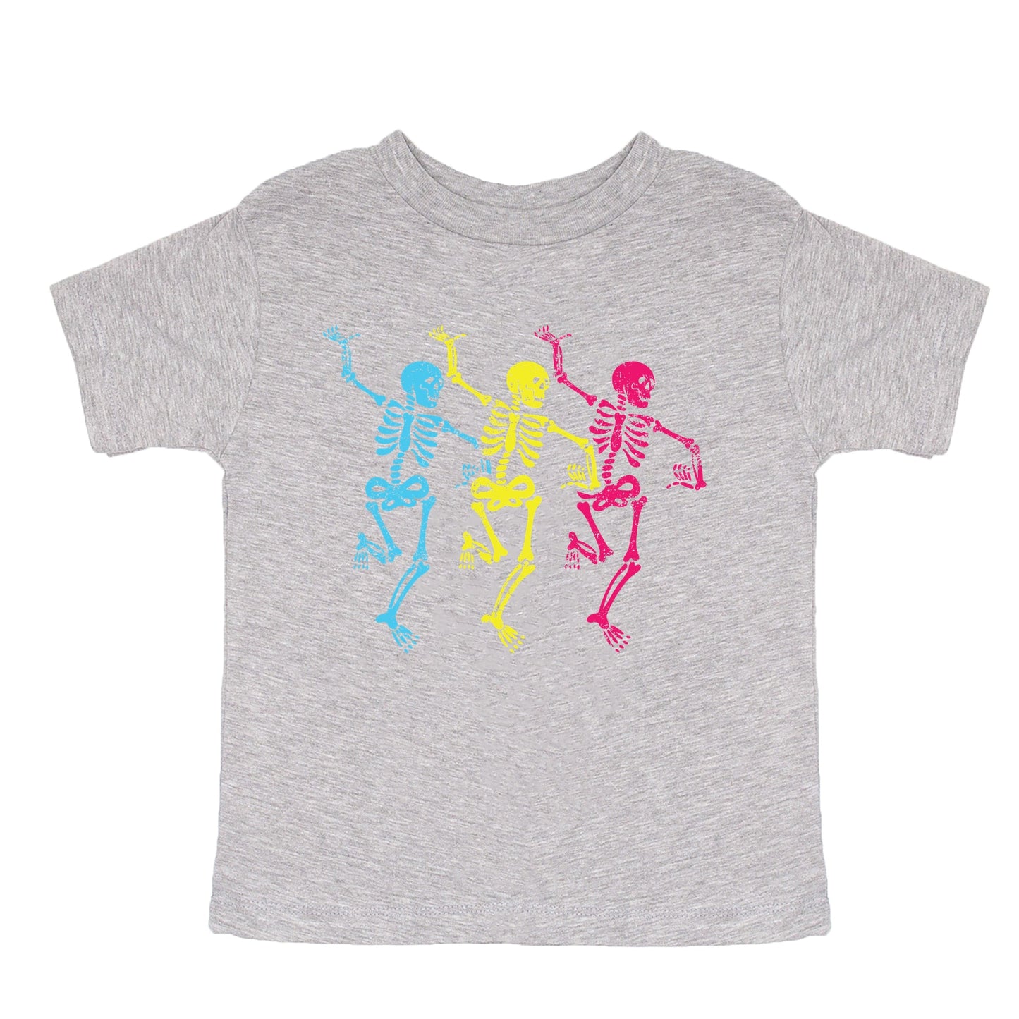 Three Skeletons Dancing Neon - Youth Short Sleeve Graphic T-Shirt and Toddler Short Sleeve Graphic T-Shirt