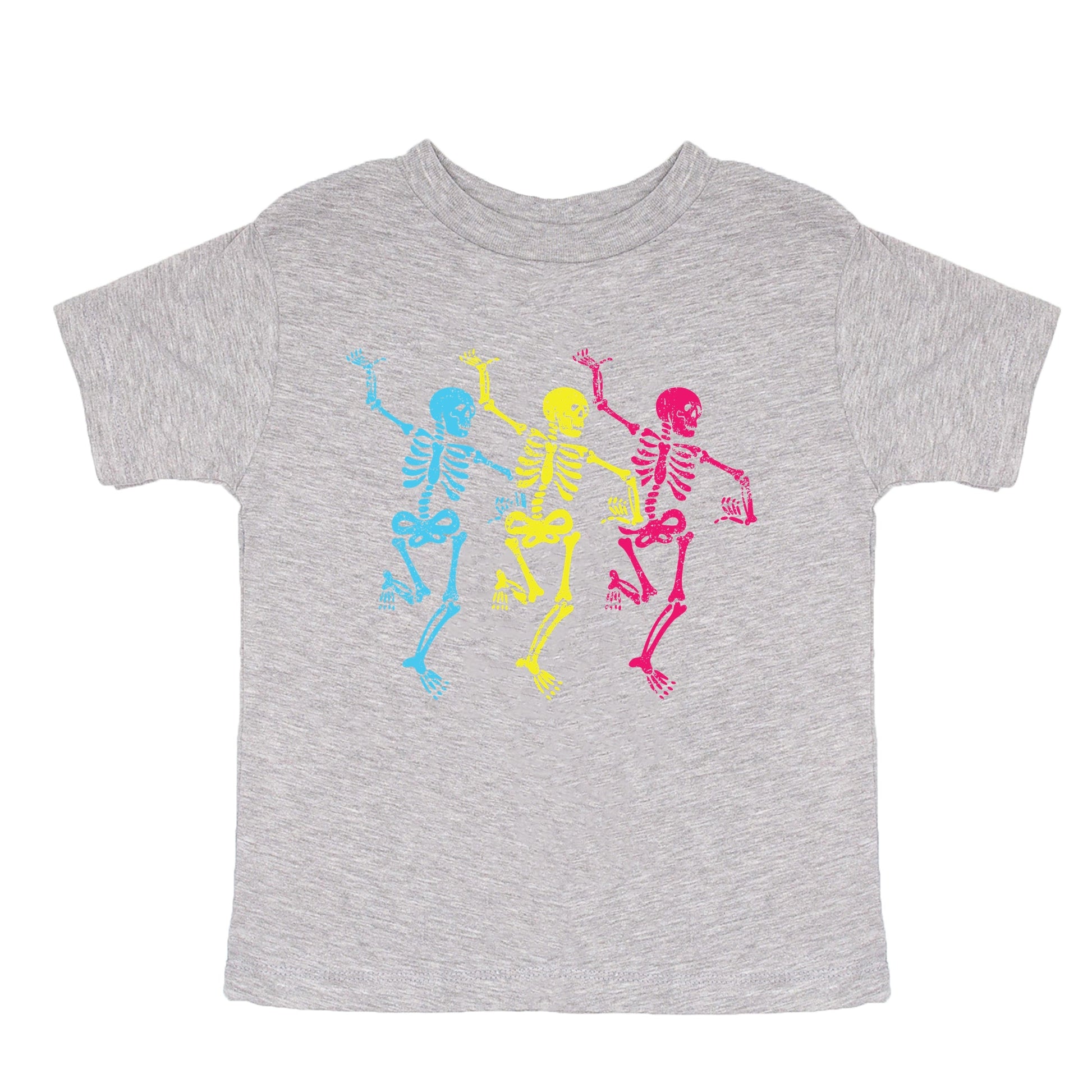 Three Skeletons Dancing Neon - Youth Short Sleeve Graphic T-Shirt and Toddler Short Sleeve Graphic T-Shirt