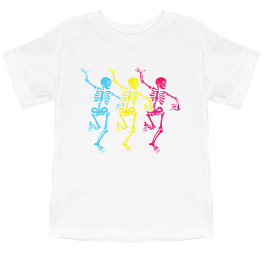 Three Skeletons Dancing Neon - Youth Short Sleeve Graphic T-Shirt and Toddler Short Sleeve Graphic T-Shirt
