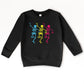 Three Skeletons Dancing Neon - Youth Graphic Sweatshirt and Toddler Graphic Sweatshirt