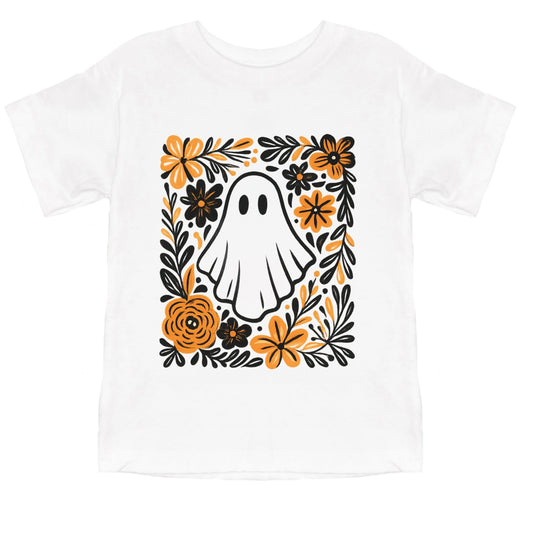 Ghost Floral Orange - Youth Short Sleeve Graphic T-Shirt and Toddler Short Sleeve Graphic T-Shirt