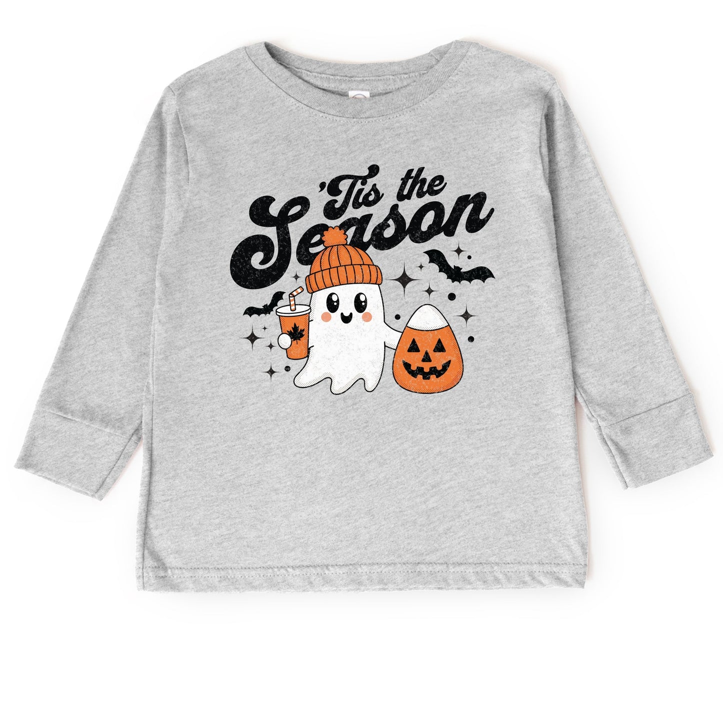 Tis The Season Ghost Retro - Toddler Long Sleeve Graphic Tee and Youth Long Sleeve Graphic T-Shirt