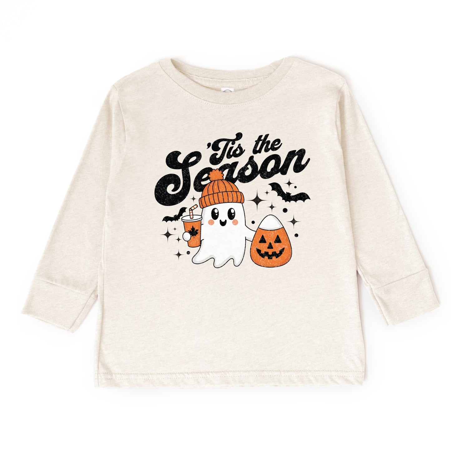 Tis The Season Ghost Retro - Toddler Long Sleeve Graphic Tee and Youth Long Sleeve Graphic T-Shirt