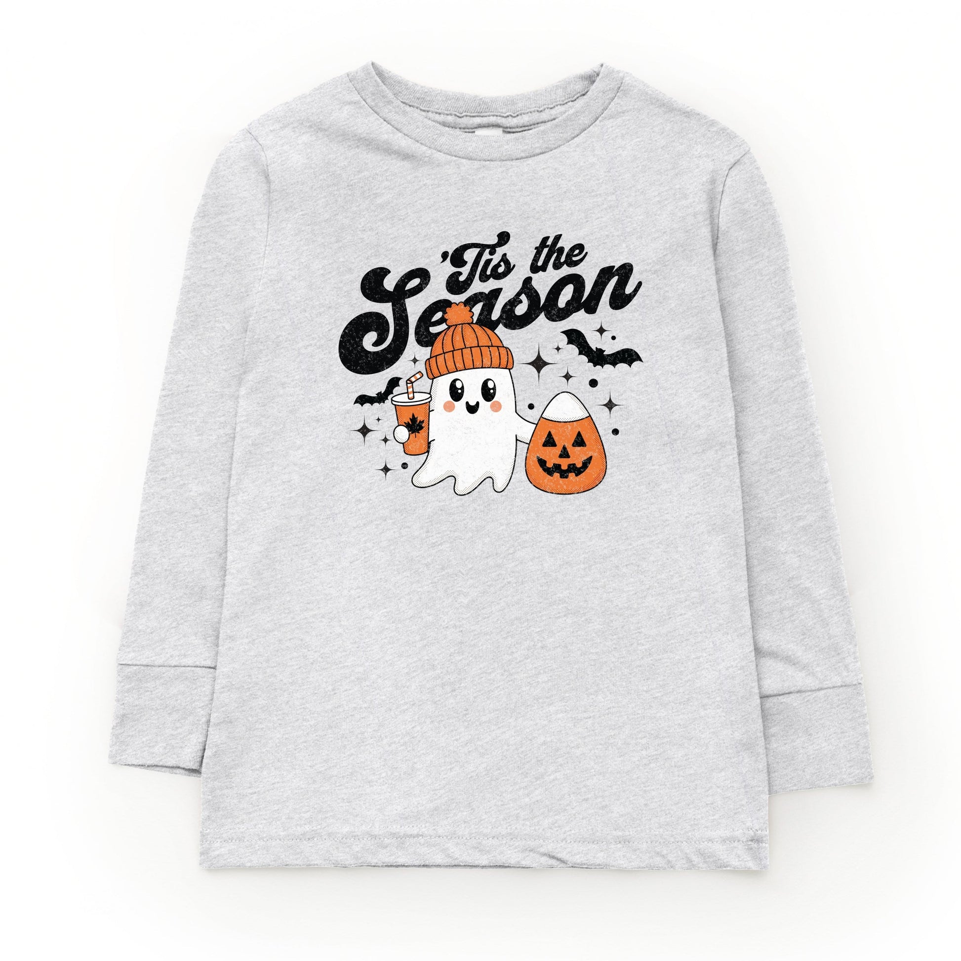 Tis The Season Ghost Retro - Toddler Long Sleeve Graphic Tee and Youth Long Sleeve Graphic T-Shirt