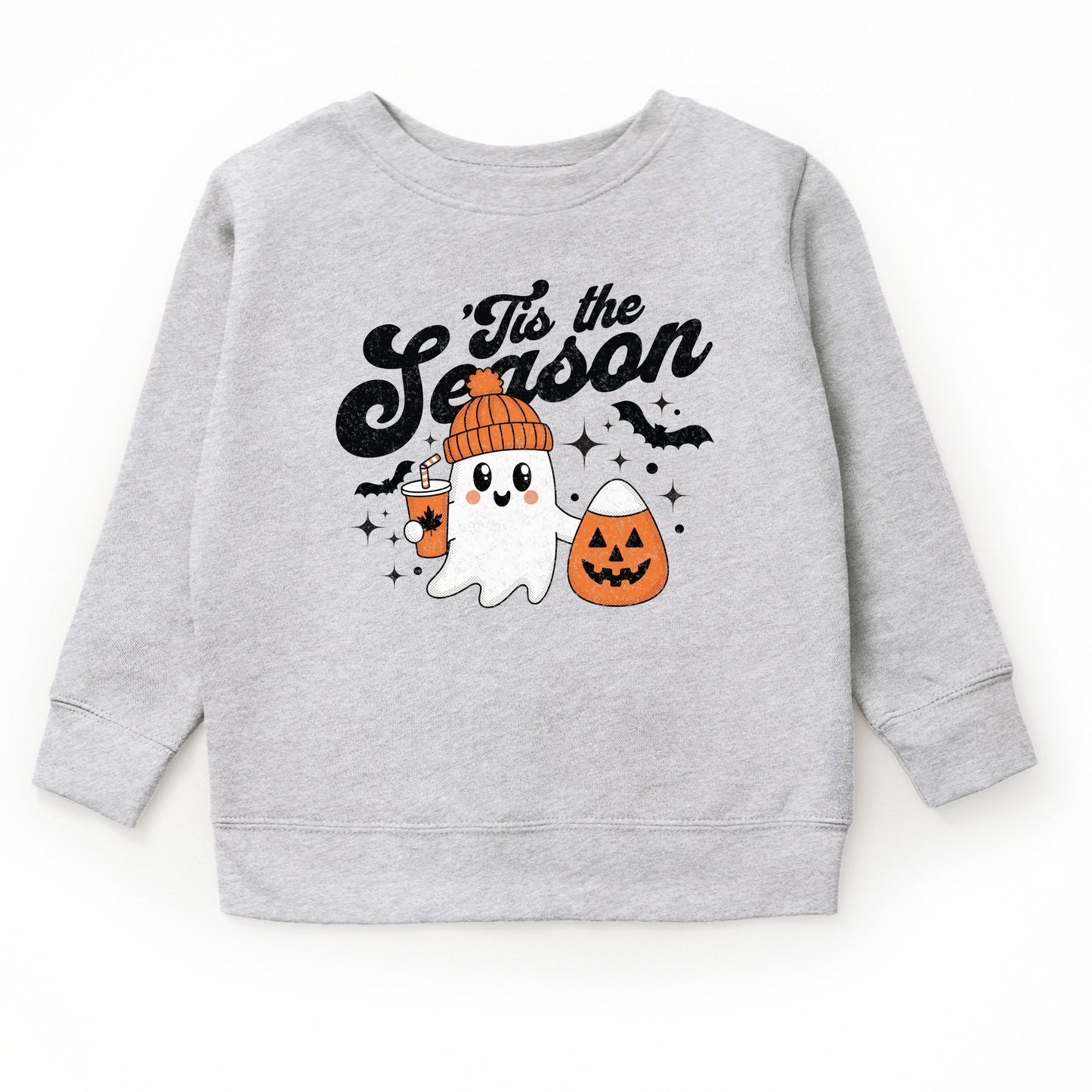 Tis The Season Ghost Retro - Toddler Graphic Sweatshirt and Youth Graphic Sweatshirt