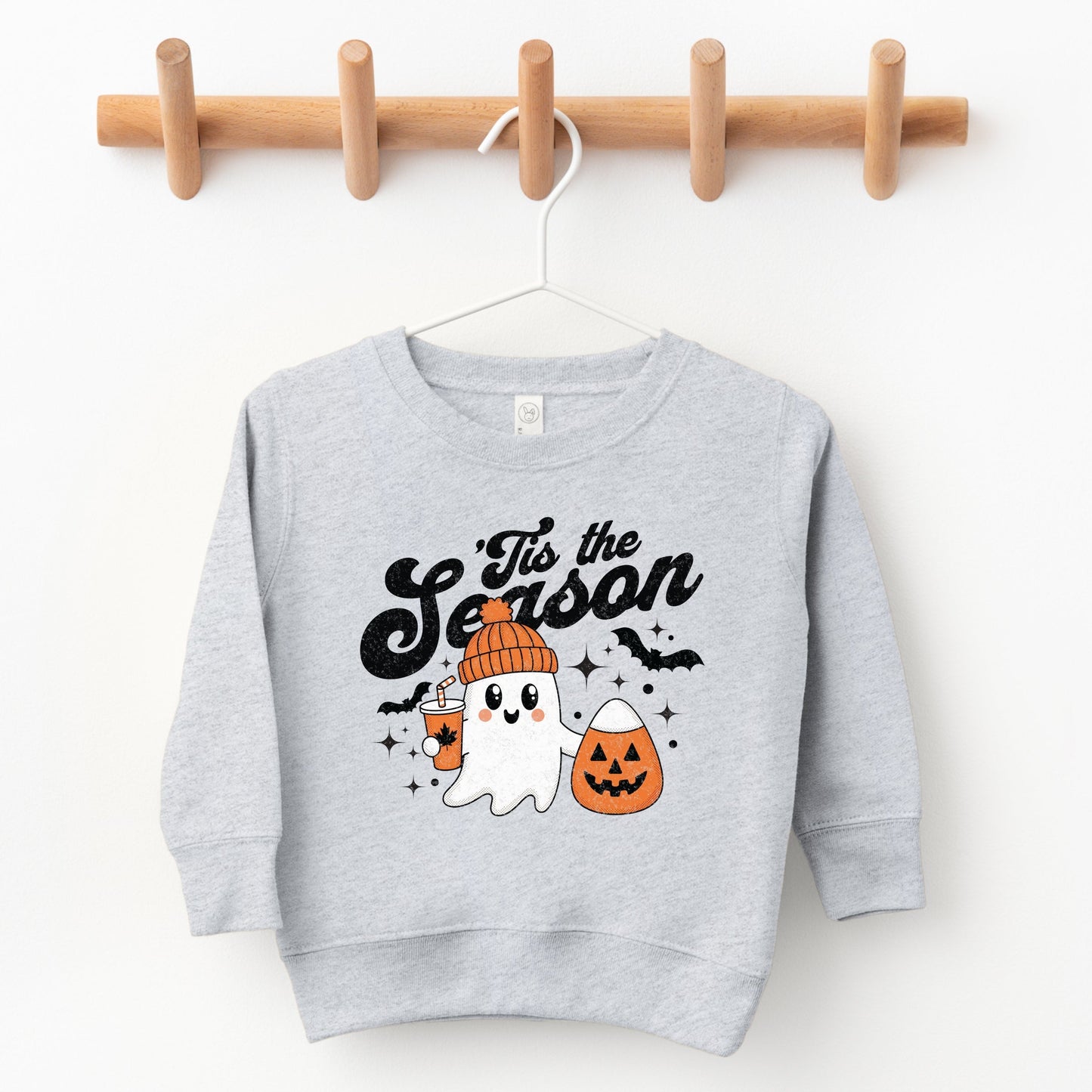 Tis The Season Ghost Retro - Toddler Graphic Sweatshirt and Youth Graphic Sweatshirt