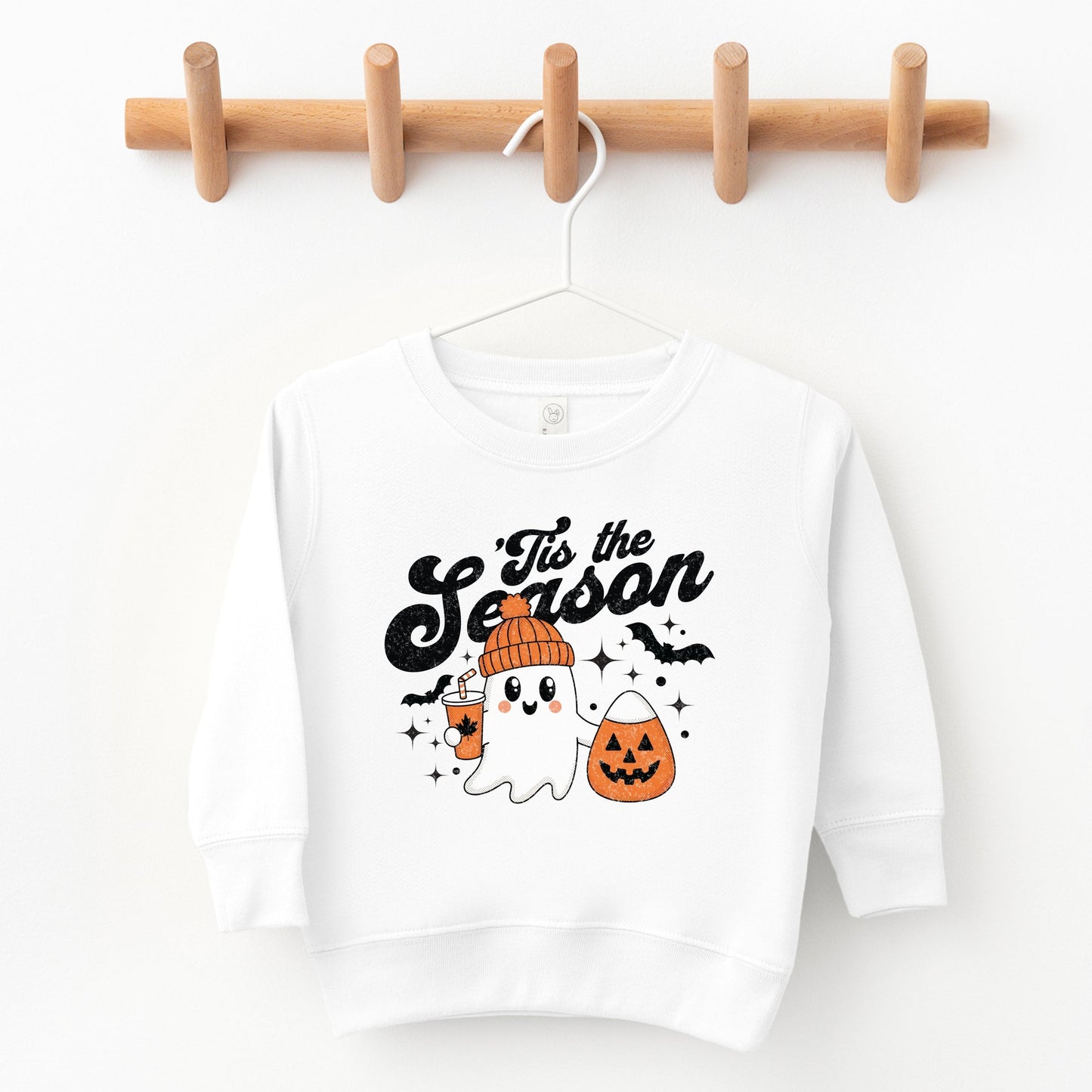 Tis The Season Ghost Retro - Toddler Graphic Sweatshirt and Youth Graphic Sweatshirt