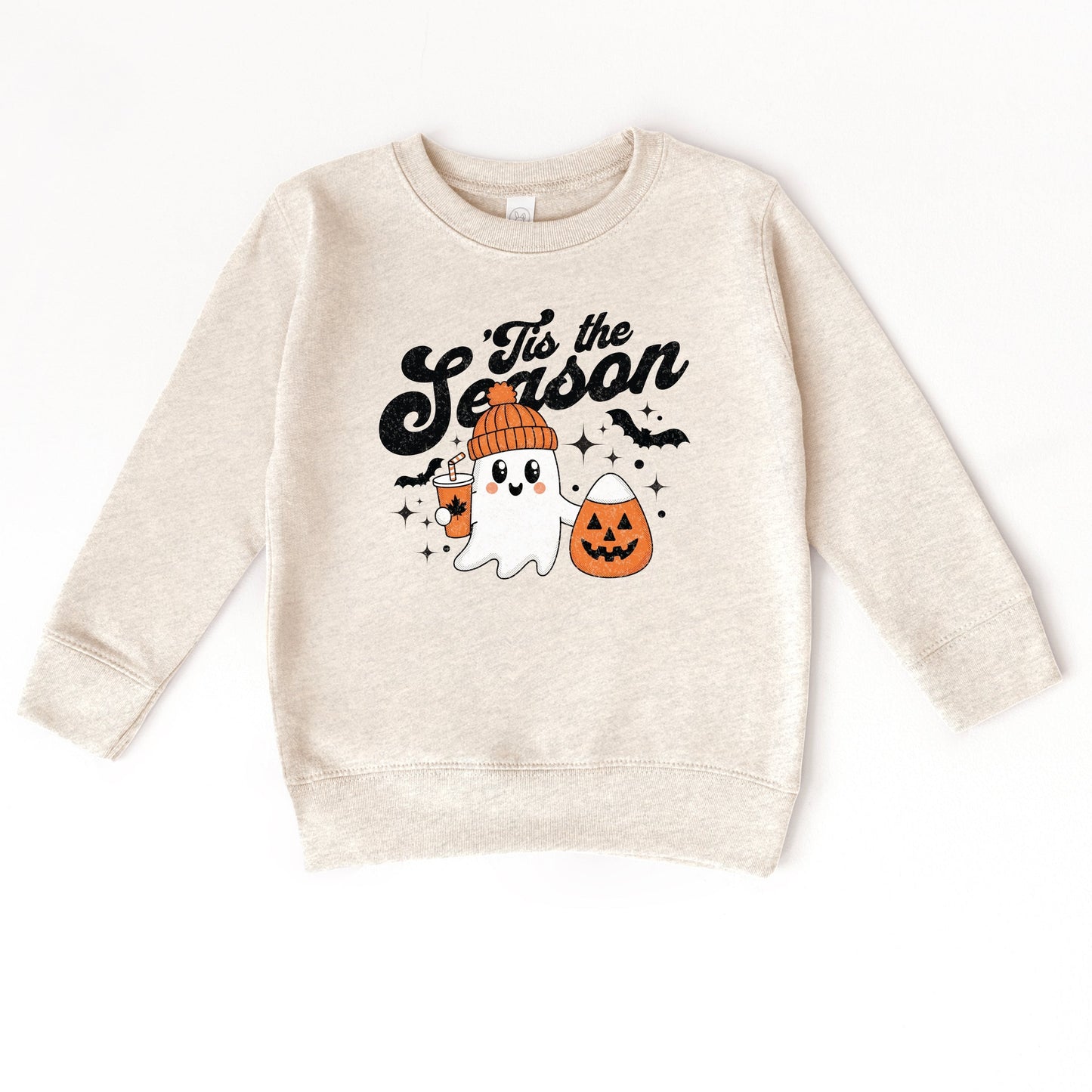 Tis The Season Ghost Retro - Toddler Graphic Sweatshirt and Youth Graphic Sweatshirt